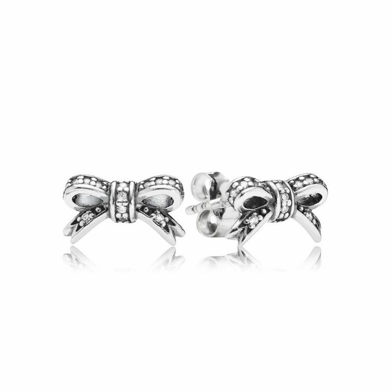 Pandora Sparkling Bow Stud Earrings Silver Egypt HF7184390